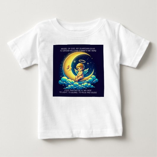 かわいいガーディアンエンジェルケルブとムーン表現者 ベビーTシャツ (正面)