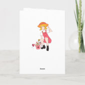 かわいいガーデニングガールフラワーブロンドヘア誕生日 カード (裏面)