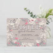 かわいいガーデンでのイースターエッグハントとランチへの招待 招待状 (スタンド正面)