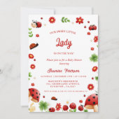 かわいいガーデンの小さな虫のベビーシャワー 招待状 (正面)