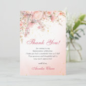 かわいいガーデンの花のスイート16のお礼のカード 招待状 (スタンド正面)