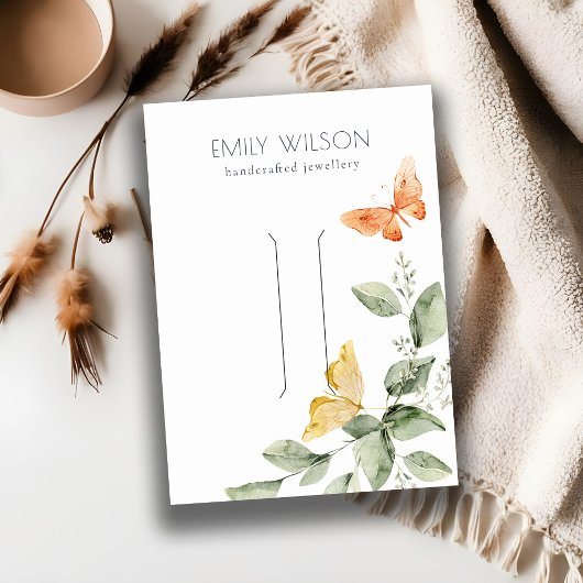 かわいいガーデンの葉蝶の髪のクリップディスプレイ 名刺