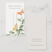 かわいいガーデンの葉蝶の髪のクリップディスプレイ 名刺 (正面/裏面)