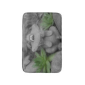 かわいいガーデンカエルと多肉植物 バスマット (正面縦)