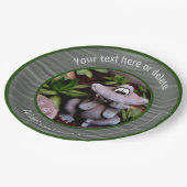 かわいいガーデンカエルパーソナライズされたパーティー ペーパープレート (アングル)