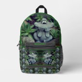 かわいいガーデンカエル多肉園 プリントバックパック (正面)