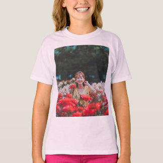 かわいいガーデンガールグラフィックTシャツ Tシャツ