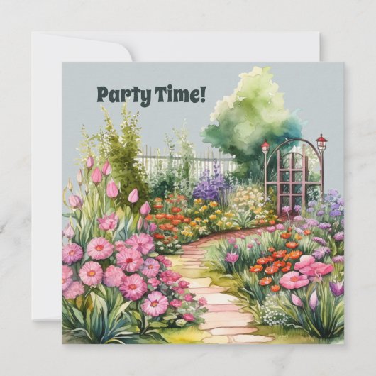 かわいいガーデンパーティー愛好家 招待状 (正面)