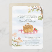 かわいいガーデンピクニックベビーシャワー 招待状 (正面/裏面)