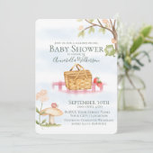 かわいいガーデンピクニックベビーシャワー 招待状 (スタンド正面)