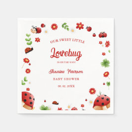 かわいいガーデン小さなラディバグ赤ちゃんシャワー招待状 スタンダードカクテルナプキン