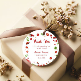 かわいいガーデン小さなラディバグ赤ちゃんシャワー招待状 フェイバータグ