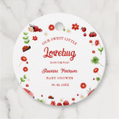 かわいいガーデン小さなラディバグ赤ちゃんシャワー招待状 フェイバータグ (正面)