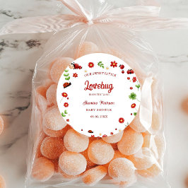 かわいいガーデン小さなラディバグ赤ちゃんシャワー招待状 ラウンドシール