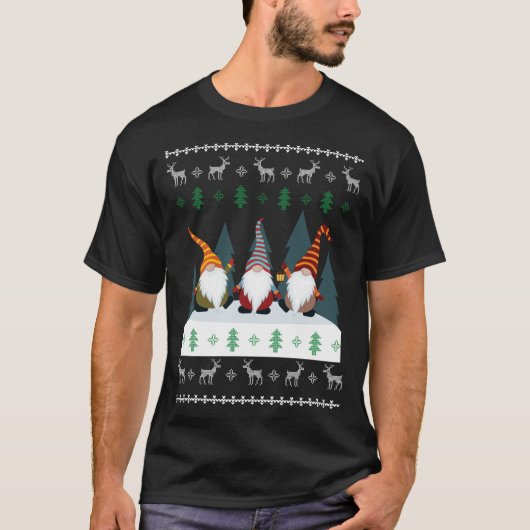 かわいいガーデン格言クリスマス小妖精や小人醜いクリスマス Tシャツ (正面)