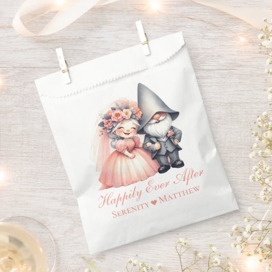 かわいいガーデン結婚格言ズ – 楽しくずっと後 フェイバーバッグ (クリップ留めされた状態)