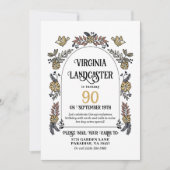 かわいいガーデン90th誕生日カードシャワー 招待状 (正面)