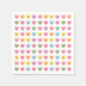 かわいいガーリーおもしろいカスタム会話キャンディハート スタンダードカクテルナプキン (正面)