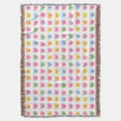 かわいいガーリーおもしろいカスタム会話ハートパターン スローブランケット (正面縦)