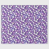 かわいいガーリーおもしろい紫ピンクバブル雪水色 ラッピングペーパー (フラット)
