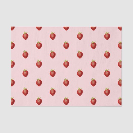 かわいいガーリーなストロベリーソフトピンク 薄葉紙 (正面)