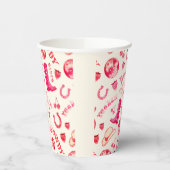 かわいいガーリーなピンクディスコカウガール 紙コップ (左)