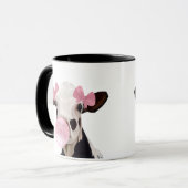 かわいいガーリーカウピンクのバブルガム マグカップ (正面左)