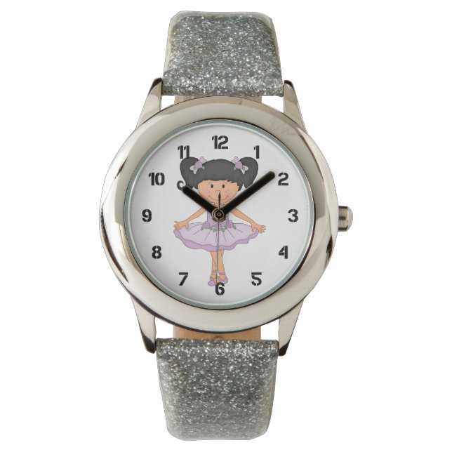 かわいいガーリーキッズバレリーナ 腕時計 (正面)