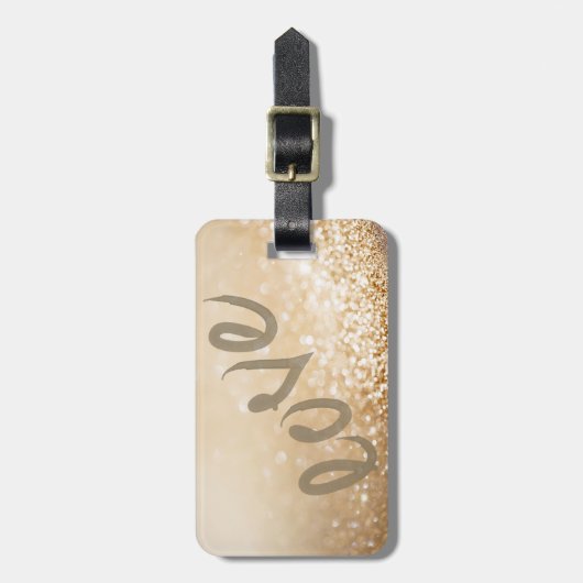 かわいいガーリーキラキラ《写真》ぼけ味、愛パーソナライズされた愛 ラゲッジタグ (正面縦)