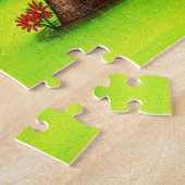 かわいいガーリークマの子お洒落ネコ ジグソーパズル (側面)