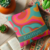 かわいいガーリーグラムレインボーパーソナライズされたおもしろい クッション