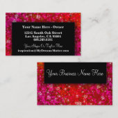 かわいいガーリーグリッタープロフェッショナルヘアメイクアップアーティスト 名刺 (正面/裏面)