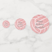 かわいいガーリースポーツ誕生日パーティーピンク色バレーボール コンフェッティ (正面)