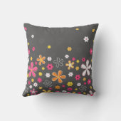 かわいいガーリートレンディーの手描きフローラ クッション (裏面)