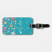 かわいいガーリートレンディーの手描きフローラ ラゲッジタグ (正面横)
