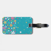 かわいいガーリートレンディーの手描きフローラ ラゲッジタグ (裏面横)