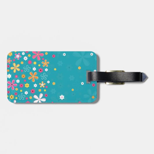 かわいいガーリートレンディーの手描きフローラ ラゲッジタグ (裏面横)