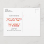 かわいいガーリーハッピーハローウィン魔女の衣装 インビテーションポストカード (裏面)