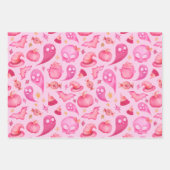 かわいいガーリーハロウィーン赤ちゃんシャワーパーティーギフトラップ ラッピングペーパーシート (正面)