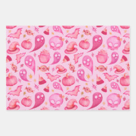 かわいいガーリーハロウィーン赤ちゃんシャワーパーティーギフトラップ ラッピングペーパーシート