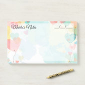 かわいいガーリーハートバルーン10" x 6" ポストイット (デスク)