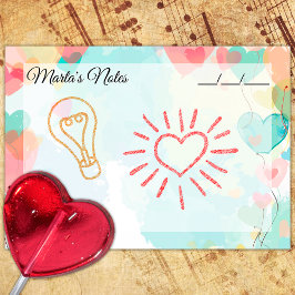 かわいいガーリーハートバルーン4" x 3" ポストイット