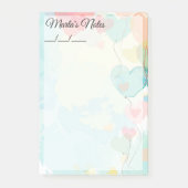 かわいいガーリーハートバルーン4" x 6" ポストイット (正面)