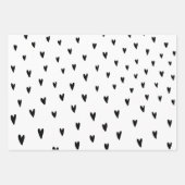 かわいいガーリーハートパターカラフルンlブルーイエロー ラッピングペーパーシート (正面)