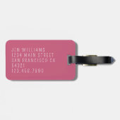 かわいいガーリーハート紙飛行機アドベンチャーアワッツピンク ラゲッジタグ (裏面横)