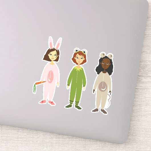 かわいいガーリーパジャマパーティーガールアート シール (詳細)