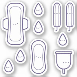 かわいいガーリーパッドタンポン第1期パーティー シール