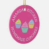 かわいいガーリーピンクのカップケーキベーキングオーナメント子供へ セラミックオーナメント (右)