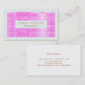 かわいいガーリーピンクのシークインのメイクアップとヘア 名刺 (正面/裏面)