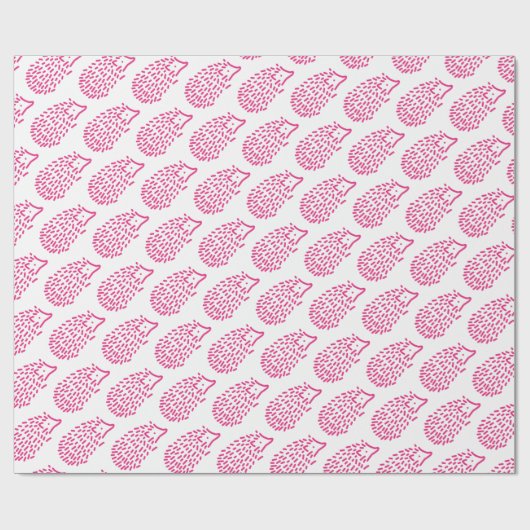 かわいいガーリーピンクのハリネズミの子供たち赤ちゃん動物 ラッピングペーパー (フラット)